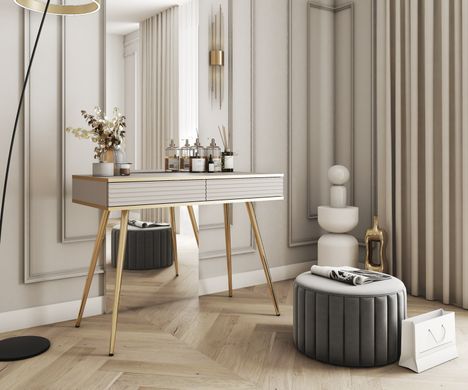 Туалетний столик ORO MDF Бежевий/Золотий каркас ORO_MDF_T102_BEZOWY_ZLOTY фото
