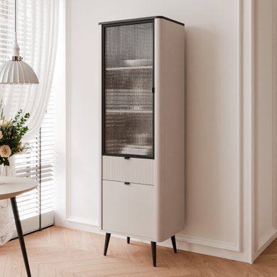 Витрина высокая MARLY WT-191 кашемир/серый камень MARLY_REGAL_3_KASHMIR_SZARY_KAMIEN фото