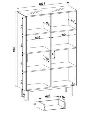 Витрина двухдверная с ящиком ORTA 107 Дуб Виченца ORTA_WTSZ107_DUB фото