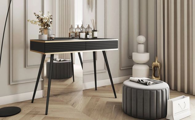 Туалетний столик ORO MDF Чорний/Чорний каркас ORO_MDF_T102_CZARNY_CZARNY фото