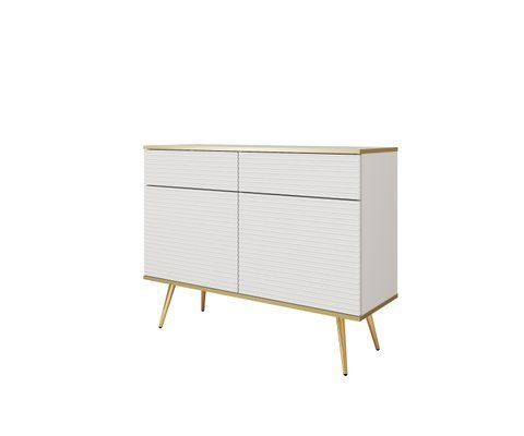 Комод двухдверный ORO MDF Белый/Золотой каркас ORO_MDF_KSZ107_BIALY_ZLOTY фото