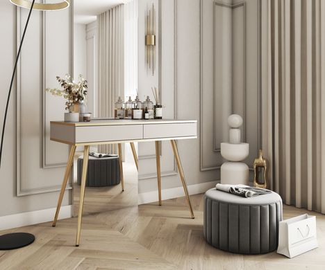 Туалетный столик с ящиком в спальню ORO T102 Бежевый / Золотой каркас ORO_T102_BEZOWY_ZLOTY фото