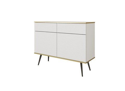 Комод двухдверный ORO MDF Белый/Черный каркас ORO_MDF_KSZ107_BIALY_CZARNY фото