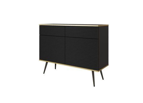 Комод двухдверный ORO MDF Черный/Черный каркас ORO_MDF_KSZ107_CZARNY_CZARNY фото