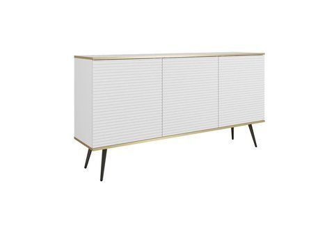 Комод трехдверный ORO MDF Белый/Черный каркас ORO_MDF_K160_BIALY_CZARNY фото