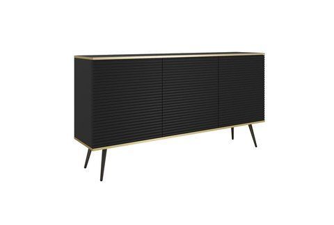 Комод трехдверный ORO MDF Черный/Черный каркас ORO_MDF_K160_CZARNY_CZARNY фото