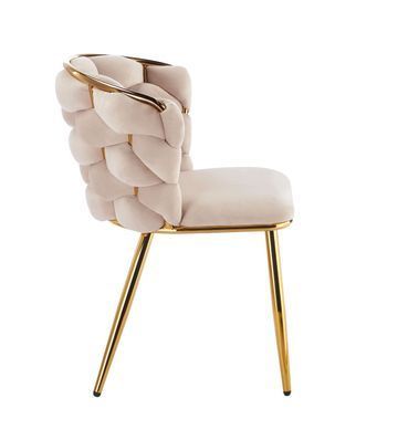 Стілець обідній велюровий LUXE 47 (бежевий) LUXE-KR47-BEZOWY_ZLOTY фото