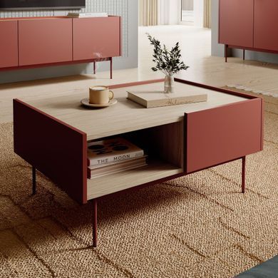 Журнальний столик з шухлядами у вітальню COLOR L-97 (червоний) Meble Piaski COLOR_L97_CERAMIC RED фото