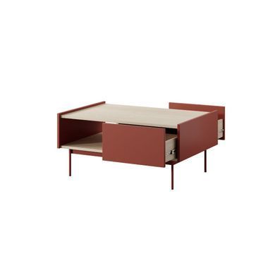 Журнальний столик з шухлядами у вітальню COLOR L-97 (червоний) Meble Piaski COLOR_L97_CERAMIC RED фото