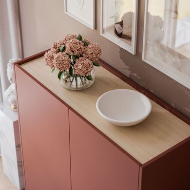 Комод дводверний у вітальню високий COLOR K97 (червоний) COLOR_K97_CERAMIC_RED фото