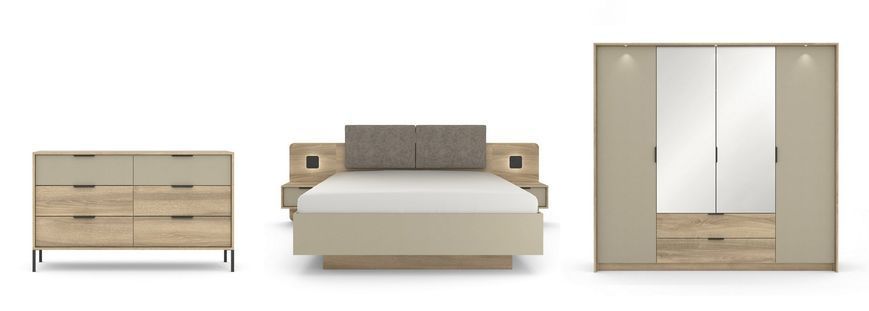 Комод широкий на 6 шухляд LETTO Дуб терра/сірий LETTO_K6S153 фото