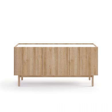 Комод трехдверный на ножках в гостинную BOHO K144/68 Дуб Ривьера золотий/Мрамор Б'янка Meble Piaski BOHO_K144/68_RIVIERA/MARMUR BIANCO фото