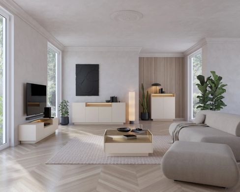 Комод високий дводверний HIRO Бежевий HIRO_A_BEZ фото