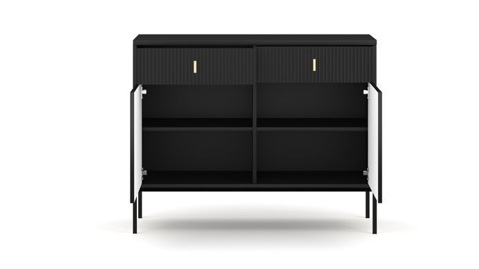 Комод myAMI Mebli NOVA II 2D2S MA02 (черный/черный) с 2 дверьми и 2 ящиками на ножках NOVA II (черный) NOVA II_MA02_SIDEBOARD 2D2S_BLACK фото