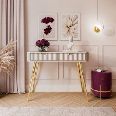 Туалетный стол с ящиками на ножках ZOVA T-103 (кашемир/золото) ZOVA_T-103_CASHMERE_ZLOTY фото