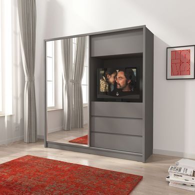 PIASKI MEBLI Україна - Шафа TV без дзеркала з шухлядами 200 Графіт Meble Piaski Meble Piaski 2